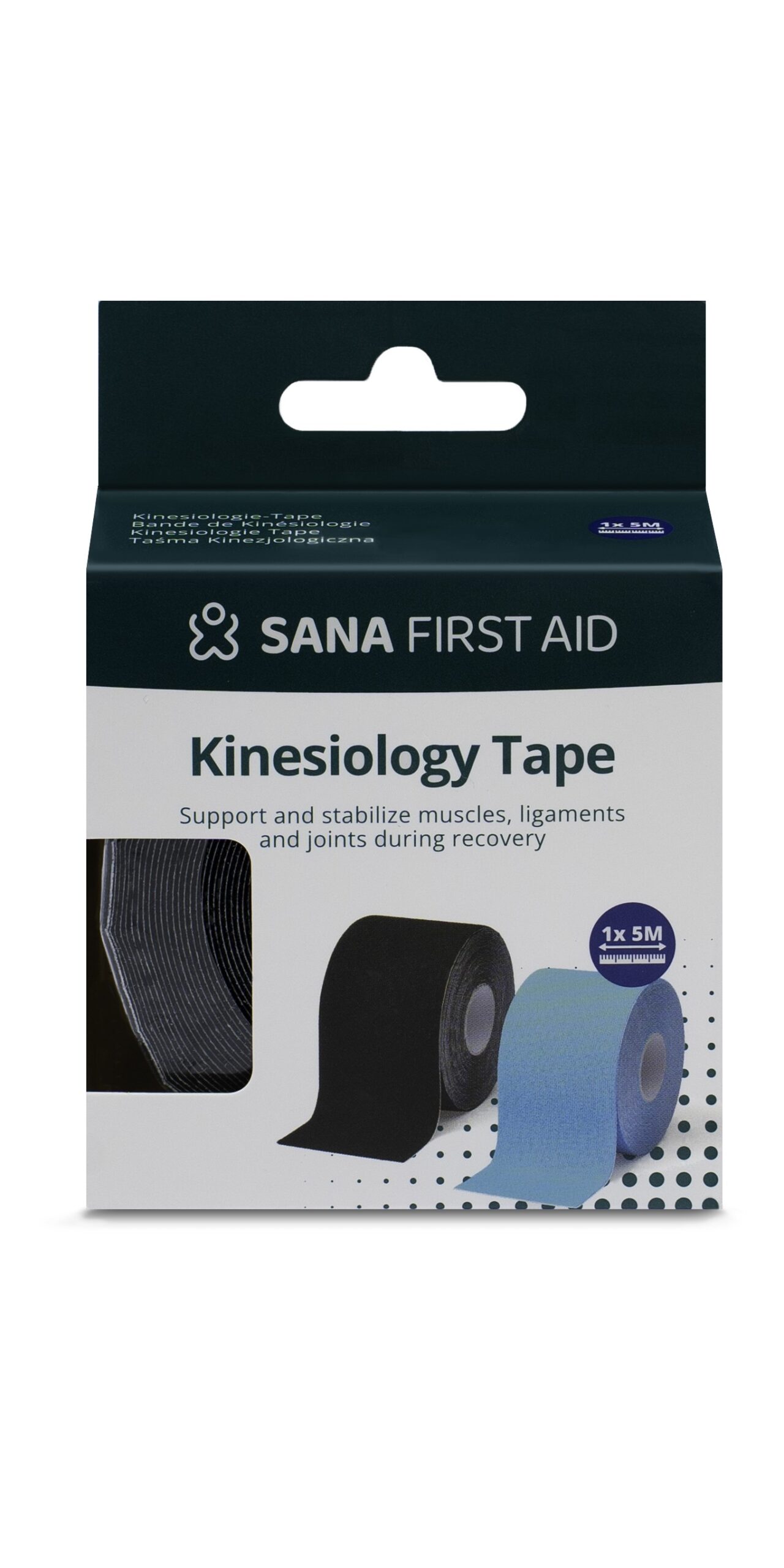 Sana First Aid Kinesiologietape 5x500 cm - Afbeelding 2